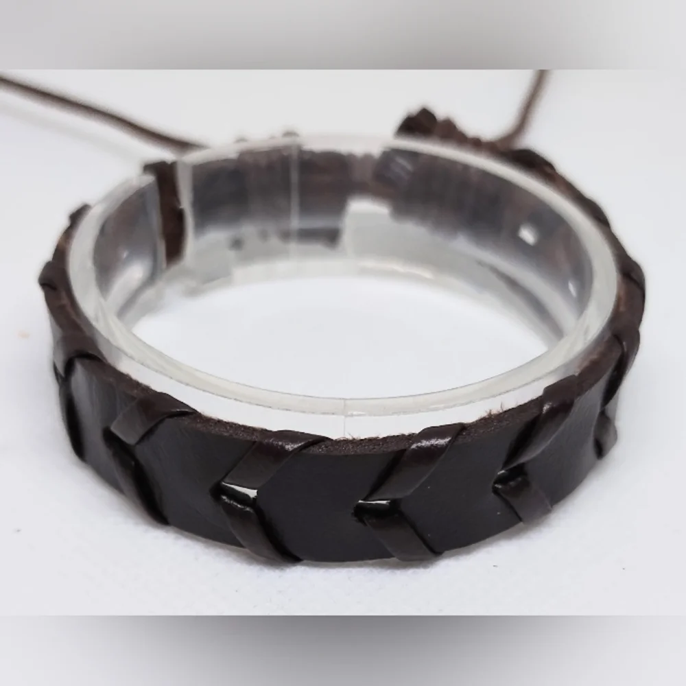 Men's‎ Leather Bracelet Black New f75